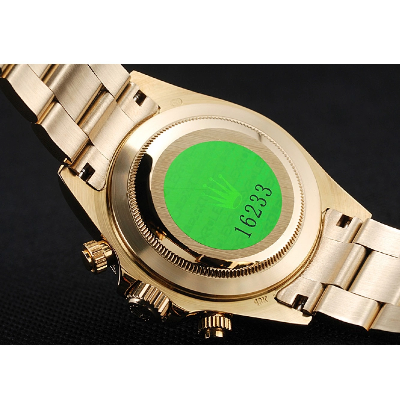 Rolex aaa copy And Bracelet Dial Rolex 1454244 Case Cosmograph Daytona Gold Green 0817